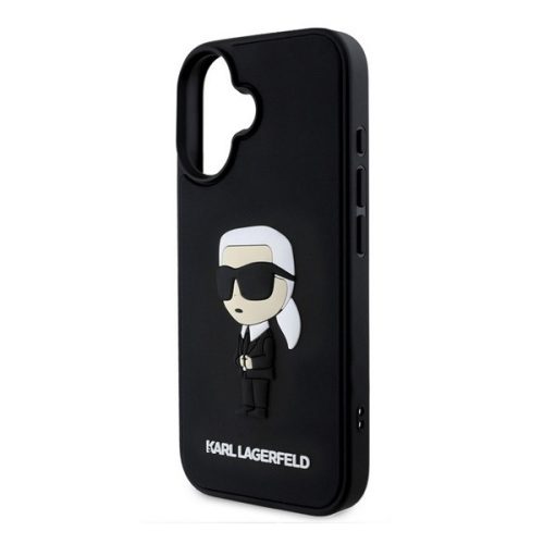 KARL LAGERFELD 3D RUBBER IKONIK szilikon telefonvédő (ütésállóság, 3D) FEKETE