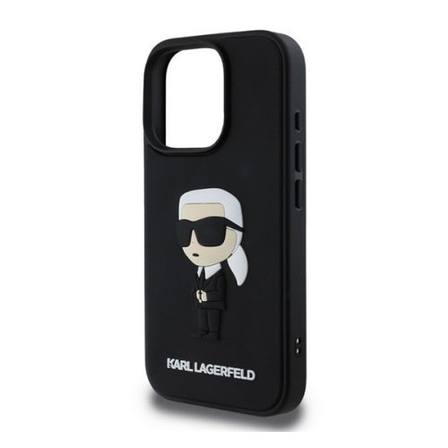KARL LAGERFELD 3D RUBBER IKONIK szilikon telefonvédő (ütésállóság, 3D) FEKETE