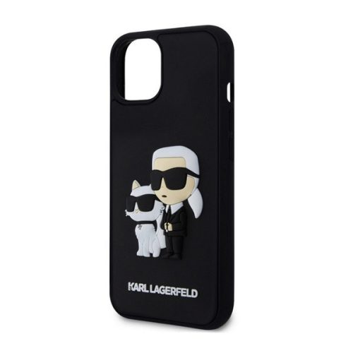 KARL LAGERFELD 3D RUBBER KARL AND CHOUPETTE szilikon telefonvédő (ütésállóság, 3D) FEKETE