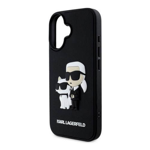 KARL LAGERFELD 3D RUBBER KARL AND CHOUPETTE szilikon telefonvédő (ütésállóság, 3D) FEKETE