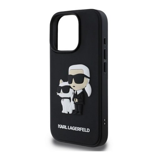 KARL LAGERFELD 3D RUBBER KARL AND CHOUPETTE szilikon telefonvédő (ütésállóság, 3D) FEKETE