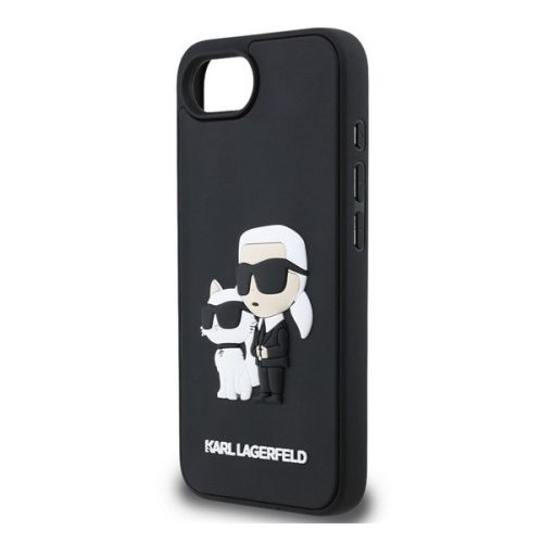 KARL LAGERFELD 3D RUBBER KARL AND CHOUPETTE szilikon telefonvédő (ütésállóság, 3D) FEKETE