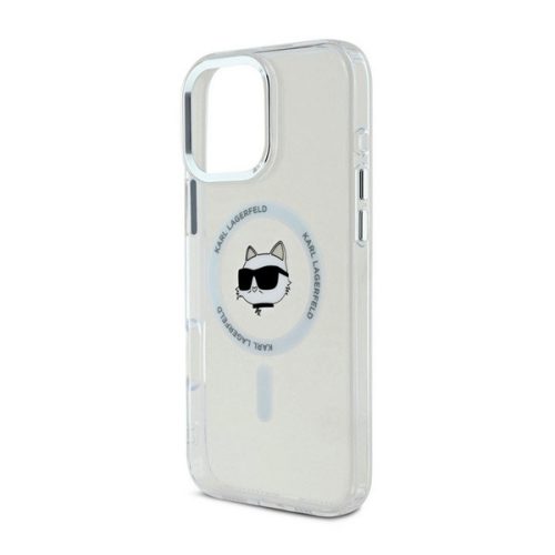 KARL LAGERFELD IML CHOUPETTE HEAD METAL FRAME MAGSAFE szilikon telefonvédő (ütésállóság, kameravédő, MagSafe) ÁTLÁTSZÓ