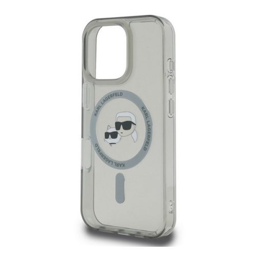 KARL LAGERFELD IML K&CH HEADS METAL FRAME MAGSAFE szilikon telefonvédő (ütésállóság, kameravédő, MagSafe) FEKETE
