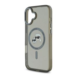   KARL LAGERFELD IML K&CH HEADS METAL FRAME MAGSAFE szilikon telefonvédő (ütésállóság, kameravédő, MagSafe) FEKETE
