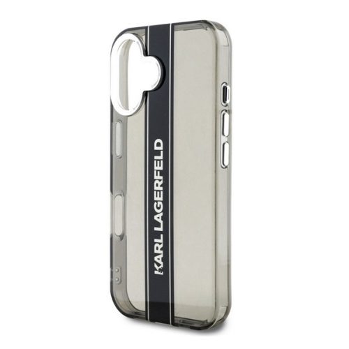 KARL LAGERFELD IML STRIPE LOGO szilikon telefonvédő (ütésállóság, kameravédő) FEKETE
