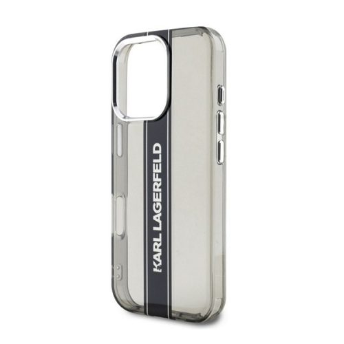 KARL LAGERFELD IML STRIPE LOGO szilikon telefonvédő (ütésállóság, kameravédő) FEKETE