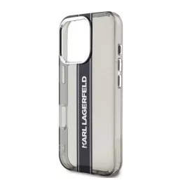   KARL LAGERFELD IML STRIPE LOGO szilikon telefonvédő (ütésállóság, kameravédő) FEKETE