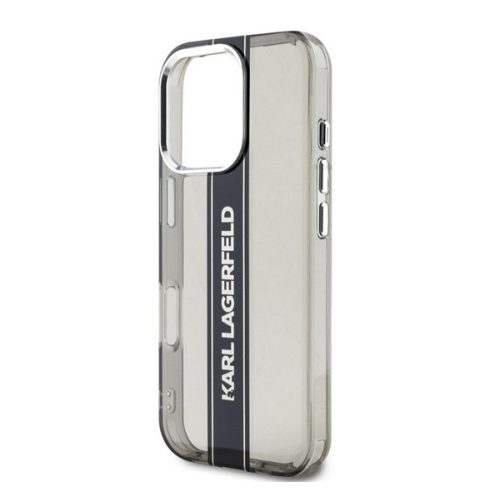 KARL LAGERFELD IML STRIPE LOGO szilikon telefonvédő (ütésállóság, kameravédő) FEKETE