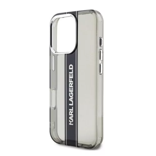 KARL LAGERFELD IML STRIPE LOGO szilikon telefonvédő (ütésállóság, kameravédő) FEKETE