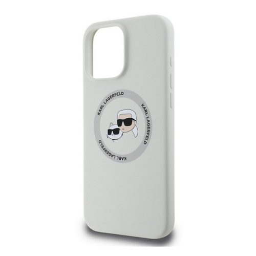 KARL LAGERFELD LIQUID SILICONE K&CH HEADS MAGSAFE szilikon telefonvédő (ütésállóság, MagSafe) BÉZS
