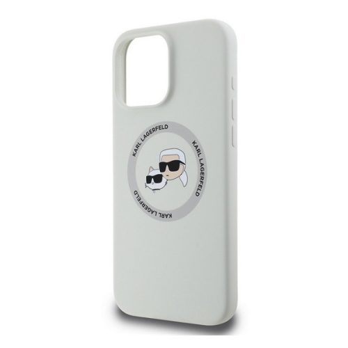 KARL LAGERFELD LIQUID SILICONE K&CH HEADS MAGSAFE szilikon telefonvédő (ütésállóság, MagSafe) BÉZS