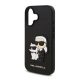 KARL LAGERFELD PU SAFFIANO KARL AND CHOUPETTE szilikon telefonvédő (ütésállóság, bőr hatású hátlap, 3D) FEKETE
