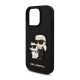 KARL LAGERFELD PU SAFFIANO KARL AND CHOUPETTE szilikon telefonvédő (ütésállóság, bőr hatású hátlap, 3D) FEKETE