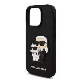   KARL LAGERFELD PU SAFFIANO KARL AND CHOUPETTE szilikon telefonvédő (ütésállóság, bőr hatású hátlap, 3D) FEKETE