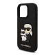 KARL LAGERFELD PU SAFFIANO KARL AND CHOUPETTE szilikon telefonvédő (ütésállóság, bőr hatású hátlap, 3D) FEKETE