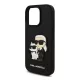 KARL LAGERFELD PU SAFFIANO KARL AND CHOUPETTE szilikon telefonvédő (ütésállóság, bőr hatású hátlap, 3D) FEKETE