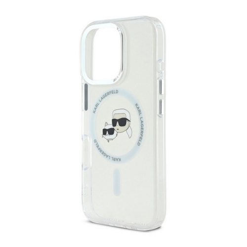 KARL LAGERFELD IML K&CH HEADS METAL FRAME MAGSAFE szilikon telefonvédő (ütésállóság, kameravédő, MagSafe) ÁTLÁTSZÓ