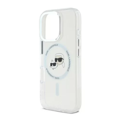 KARL LAGERFELD IML K&CH HEADS METAL FRAME MAGSAFE szilikon telefonvédő (ütésállóság, kameravédő, MagSafe) ÁTLÁTSZÓ