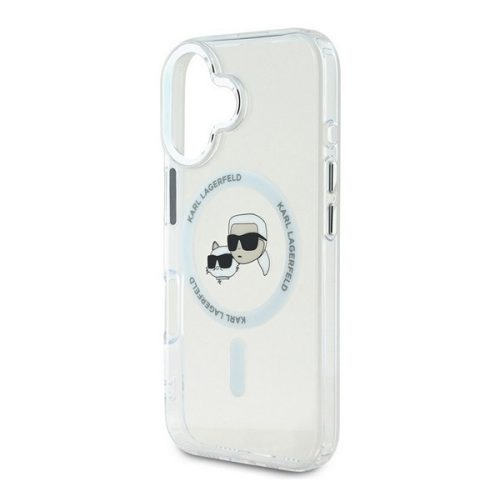 KARL LAGERFELD IML K&CH HEADS METAL FRAME MAGSAFE szilikon telefonvédő (ütésállóság, kameravédő, MagSafe) ÁTLÁTSZÓ