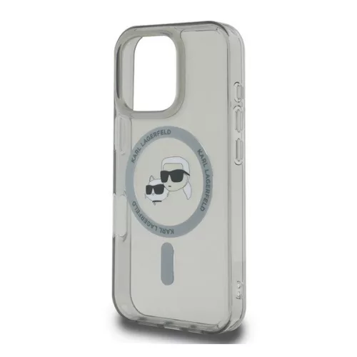 KARL LAGERFELD IML K&CH HEADS METAL FRAME MAGSAFE szilikon telefonvédő (ütésállóság, kameravédő, MagSafe) FEKETE