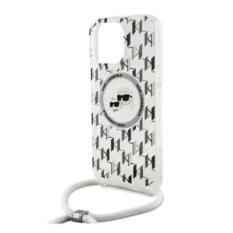   KARL LAGERFELD IML MONOGRAM CROSSBODY K&CH HEADS MAGSAFE szilikon telefonvédő (ütésállóság, MagSafe, nyakpánt) ÁTLÁTSZÓ