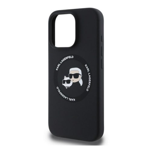 KARL LAGERFELD LIQUID SILICONE K&CH HEADS MAGSAFE szilikon telefonvédő (ütésállóság, MagSafe) FEKETE