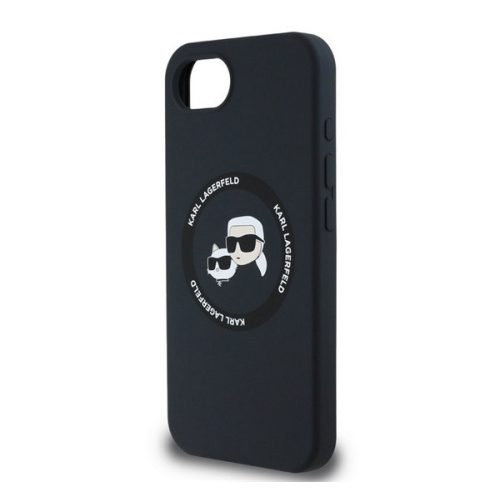 KARL LAGERFELD LIQUID SILICONE K&CH HEADS MAGSAFE szilikon telefonvédő (ütésállóság, MagSafe) FEKETE