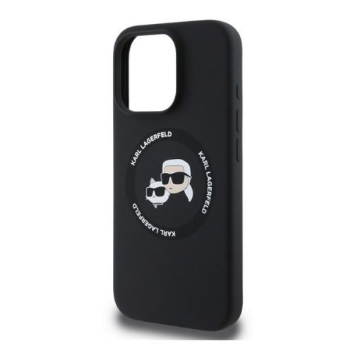 KARL LAGERFELD LIQUID SILICONE K&CH HEADS MAGSAFE szilikon telefonvédő (ütésállóság, MagSafe) FEKETE
