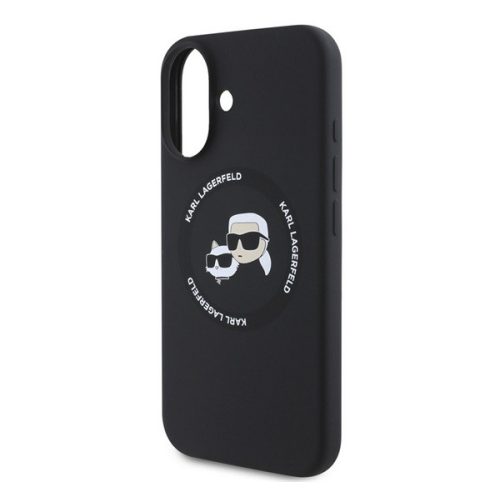KARL LAGERFELD LIQUID SILICONE K&CH HEADS MAGSAFE szilikon telefonvédő (ütésállóság, MagSafe) FEKETE
