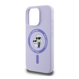 KARL LAGERFELD LIQUID SILICONE KARL AND CHOUPETTE MAGSAFE szilikon telefonvédő (ütésállóság, MagSafe) LILA   KARL LAGERFELD LIQUID SILICONE KARL AND CHOUPETTE MAGSAFE szilikon telefonvédő (ütésállóság, MagSafe) LILA