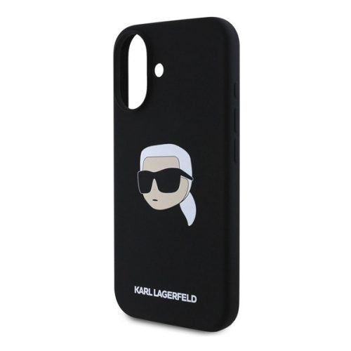 KARL LAGERFELD LIQUID SILICONE KARL HEAD MAGSAFE szilikon telefonvédő (ütésállóság, MagSafe) FEKETE