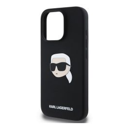 KARL LAGERFELD LIQUID SILICONE KARL HEAD MAGSAFE szilikon telefonvédő (ütésállóság, MagSafe) FEKETE   KARL LAGERFELD LIQUID SILICONE KARL HEAD MAGSAFE szilikon telefonvédő (ütésállóság, MagSafe) FEKETE