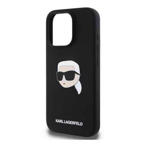 KARL LAGERFELD LIQUID SILICONE KARL HEAD MAGSAFE szilikon telefonvédő (ütésállóság, MagSafe) FEKETE
