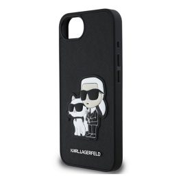   KARL LAGERFELD PU SAFFIANO KARL AND CHOUPETTE szilikon telefonvédő (ütésállóság, bőr hatású hátlap, 3D) FEKETE
