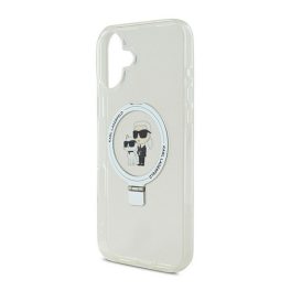   KARL LAGERFELD RINGSTAND KARL AND CHOUPETTE MAGSAFE szilikon telefonvédő (ütésállóság, MagSafe, kitámasztó) FEHÉR