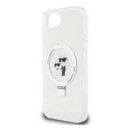   KARL LAGERFELD RINGSTAND KARL AND CHOUPETTE MAGSAFE szilikon telefonvédő (ütésállóság, MagSafe, kitámasztó) FEHÉR