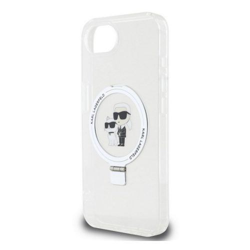 KARL LAGERFELD RINGSTAND KARL AND CHOUPETTE MAGSAFE szilikon telefonvédő (ütésállóság, MagSafe, kitámasztó) FEHÉR