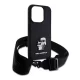 KARL LAGERFELD SAFFIANO CROSSBODY STRAP METAL KARL AND CHOUPETTE szilikon telefonvédő (ütésállóság, nyakpánt) FEKETE