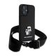 KARL LAGERFELD SAFFIANO CROSSBODY STRAP METAL KARL AND CHOUPETTE szilikon telefonvédő (ütésállóság, nyakpánt) FEKETE