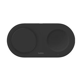   BELKIN asztali töltő 2in1 (15W, gyorstöltő, wireless, Magsafe, Apple Airpods töltő, Qi2) FEKETE