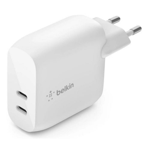 BELKIN DUAL hálózati töltő 2 Type-C aljzat (40W, PD gyorstöltő 3.0) FEHÉR