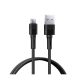 REMAX LEYA adatkábel (USB - microUSB, 2.4A, gyorstöltő, 100cm) FEKETE