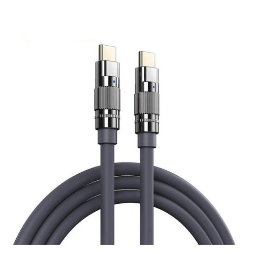 REMAX WEFON adatkábel (Type-C - Type-C, 100W, PD gyorstöltő, 100cm) VILÁGOSSZÜRKE