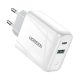 UGREEN CD170 hálózati töltő USB+Type-C aljzat (36W, PD gyorstöltő 4.0) FEHÉR