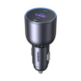   UGREEN EC705 autós töltő USB+2 Type-C aljzat (130W, PD gyorstöltő 3.0) FEKETE
