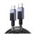 UGREEN L513 adatkábel (Type-C - Type-C, 240W, PD gyorstöltő 4.0, cipőfűző, 200cm) SÖTÉTSZÜRKE