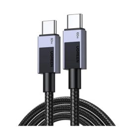   UGREEN L524 adatkábel (Type-C - Type-C, 60W, PD gyorstöltő, cipőfűző, 100cm) SÖTÉTSZÜRKE