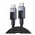 UGREEN L524 adatkábel (Type-C - Type-C, 60W, PD gyorstöltő, cipőfűző, 200cm) SÖTÉTSZÜRKE