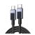 UGREEN L524 adatkábel (Type-C - Type-C, 60W, PD gyorstöltő, cipőfűző, 50cm) SÖTÉTSZÜRKE